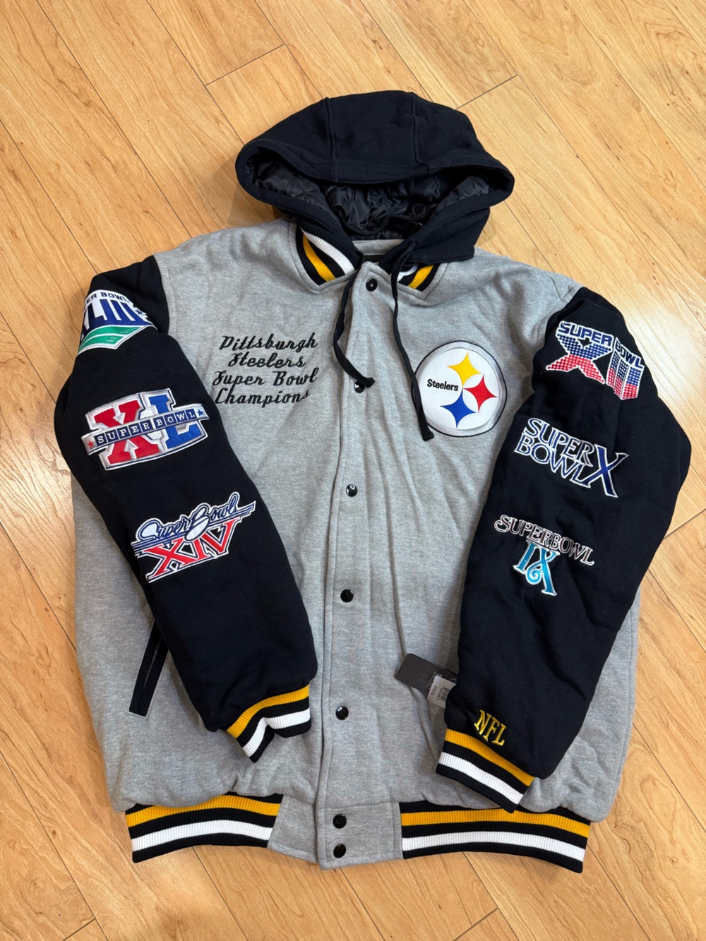 Vintage Pittsburgh Steelers G-III 6X Super Bowl Champions Jacket XL NWT NFL